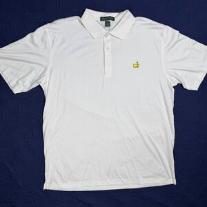 Amen Corner Masters Golf Polo Shirt Mens XL White Pima Cotton Mercerized Logo